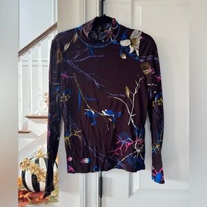 RAG & BONE Floral Print Women's Turtleneck Top